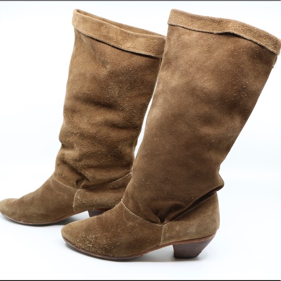 Vintage 70s Tan Suede Slouchy PUSS IN BOOTS - Picture 5 of 8